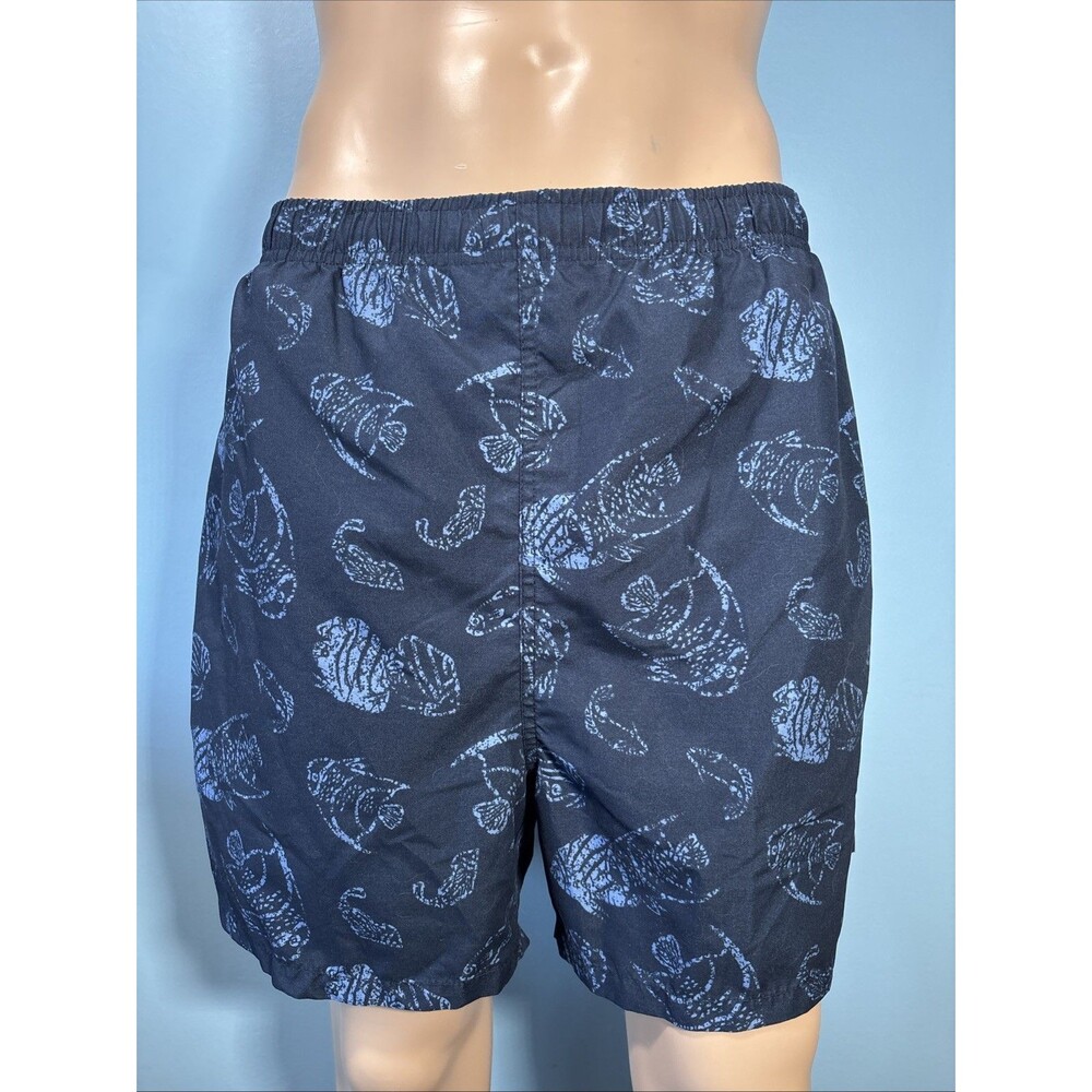 Covington Men’s Swim Trunks (Size L) Blue Nautical Fish Design Shorts